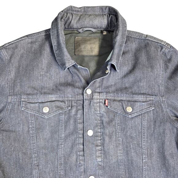 Levis Commuter Pro Denim Men's Trucker Jacket Indigo Blue Men’s XL Vented Hooded - Picture 4 of 16
